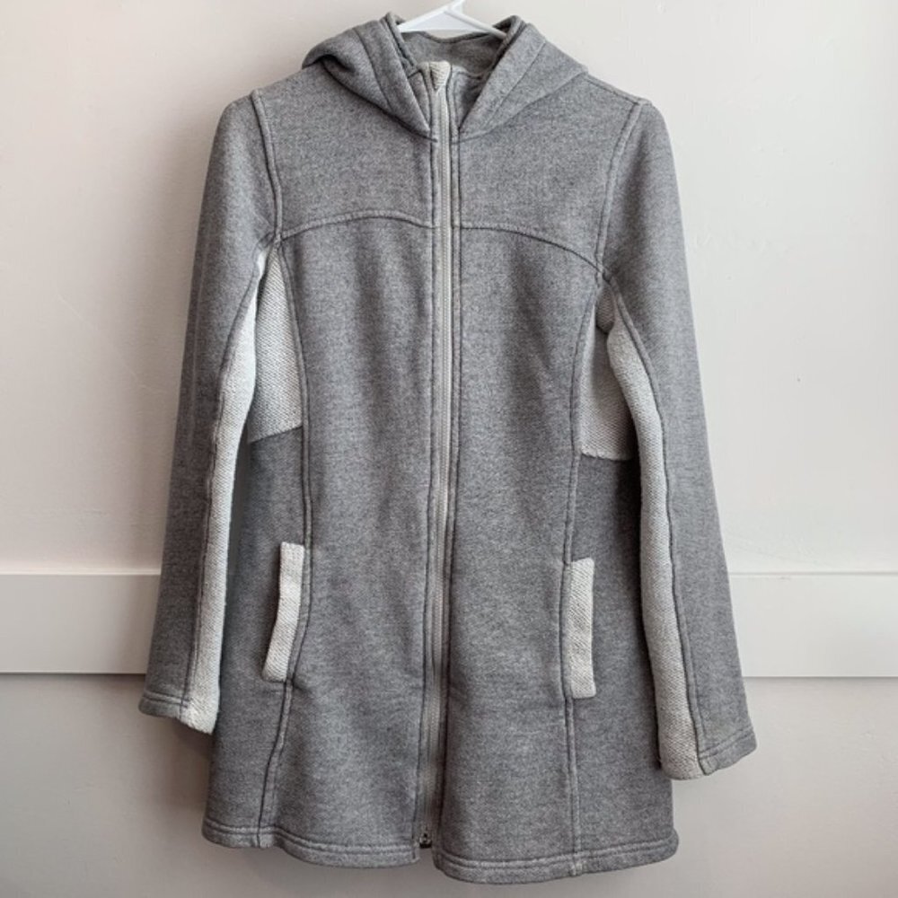 Mondetta Gray & White Cotton Long Jacket